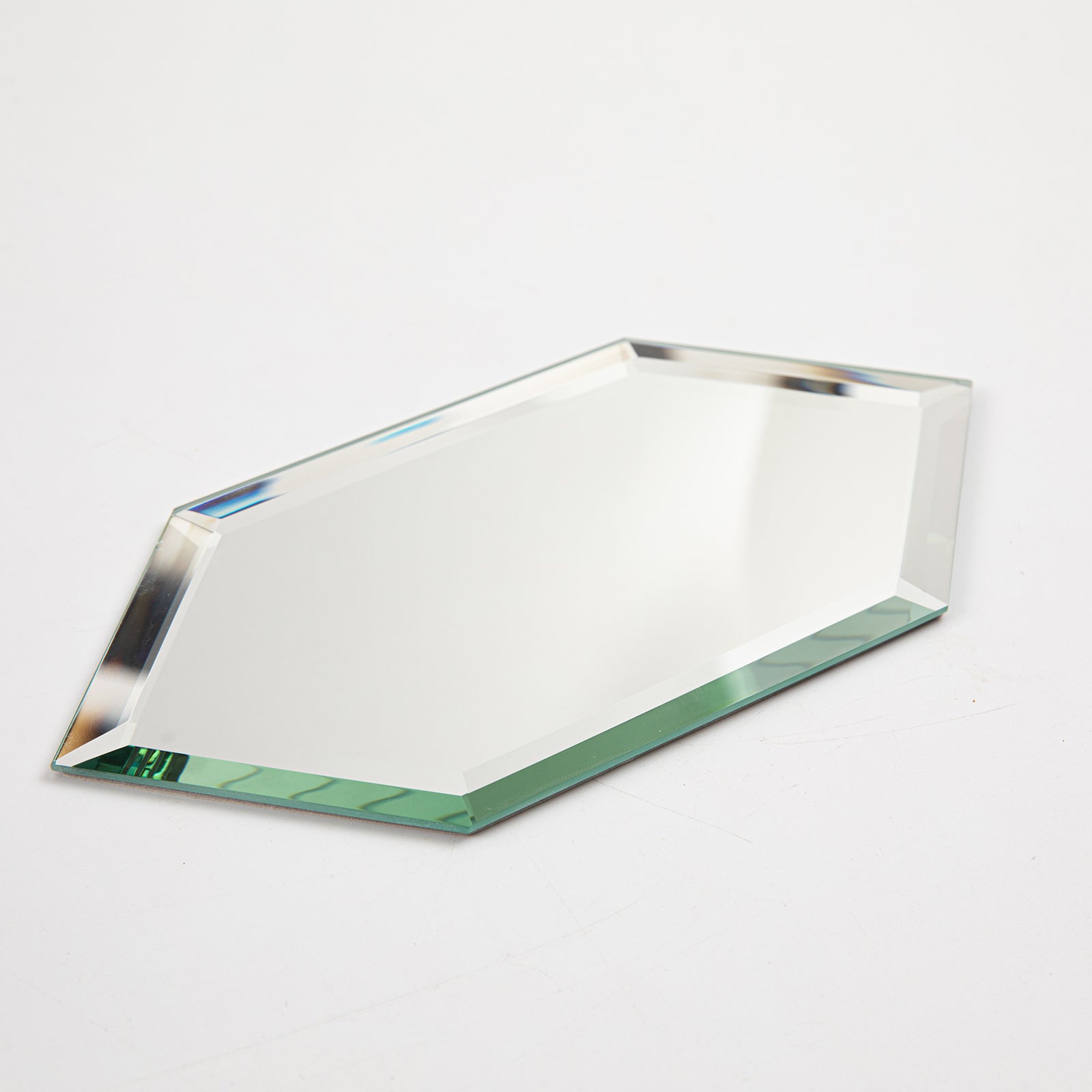 Mirror Backsplash Glass Tiles, Peel And Stick, Silver, Long Hexagon, 4*6 inch, Beveled Edge, MT32